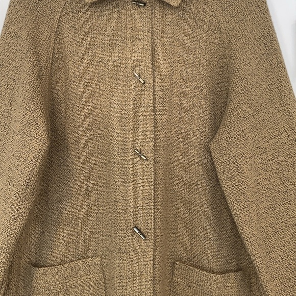 Vtg J Jill Retro Woven Swing Pleat Back Wool Coat M - Picture 4 of 15